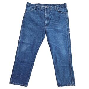 Rustler Jeans Men's 44x30 Blue Straight Leg Relaxed Fit Denim 87619PW EUC Work